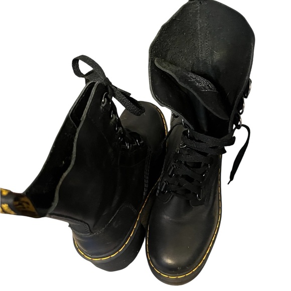 CHESNEY LEATHER FLARED HEEL LACE UP BOOTS - Picture 3 of 4